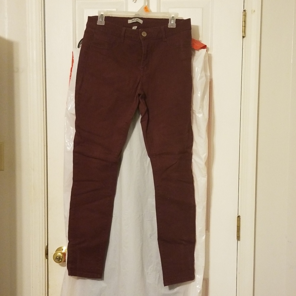 Burgundy Refuge Skinny Jeans - Picture 3 of 4